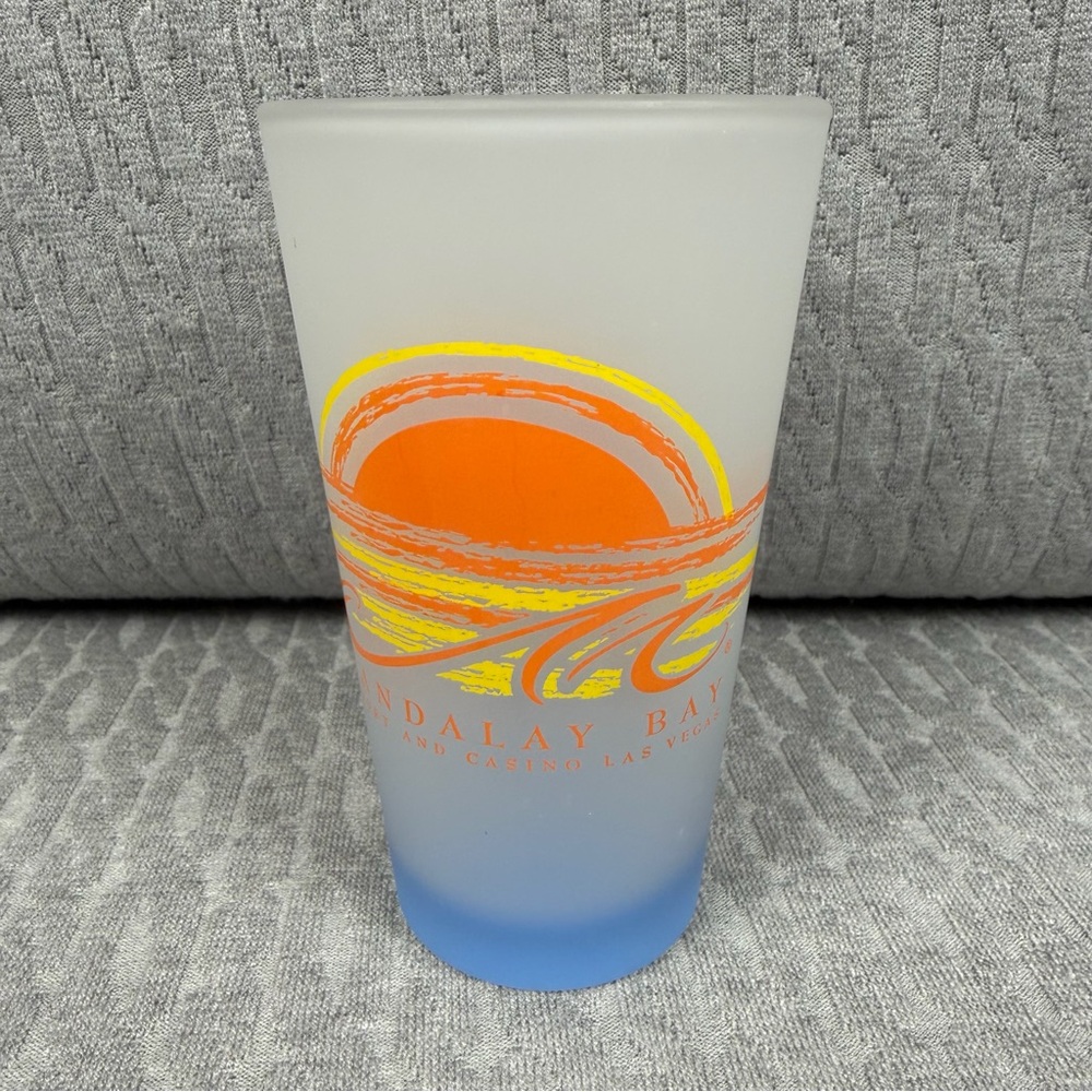 Mandalay Bay Frosted Glass with Sunset Design Souvenir Tumbler